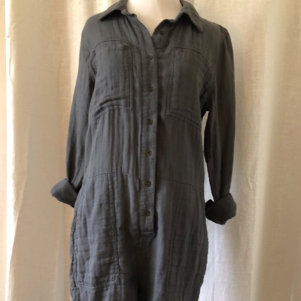 Military woven shorts jumper romper grey small